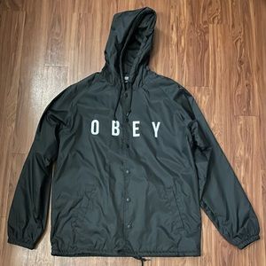 Obey windbreaker hoodie.